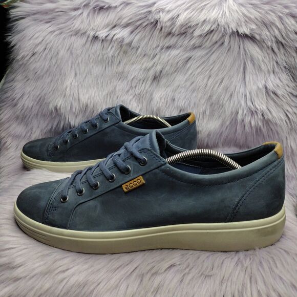 Bundle Of 2 Ecco Leather Danish Design Casual Shoes Mens Size 12 Blue Grey - Picture 2 of 16